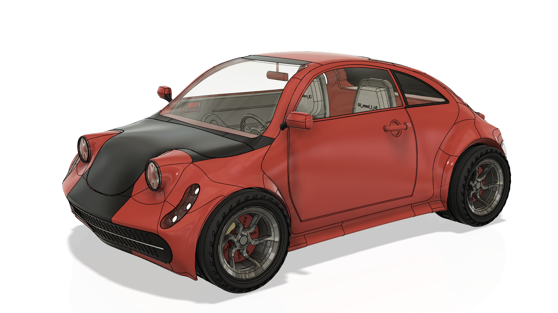 小型汽车造型3D图纸 step iges格式